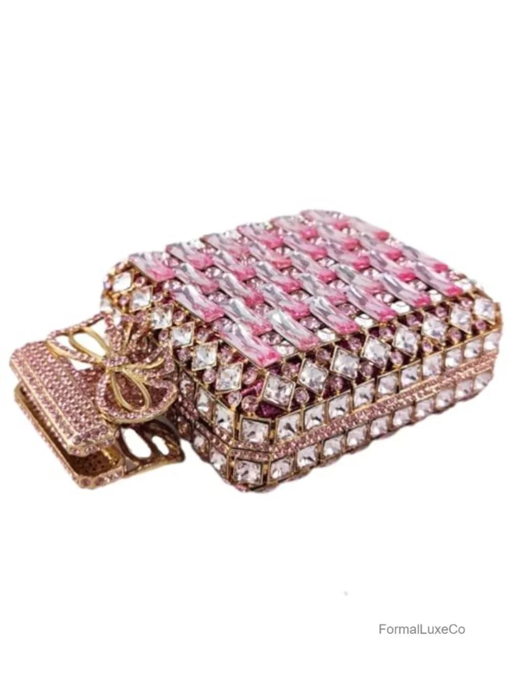 Crystal Rhinestone Perfume Bottle Clutch Purse Evening Handbag Mini Bridal Party